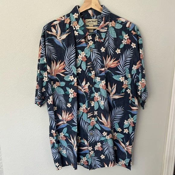 Cooke Street Honolulu Hawaiian Button Down Short Sleeve Shirt XL Cotton - Picture 2 of 9